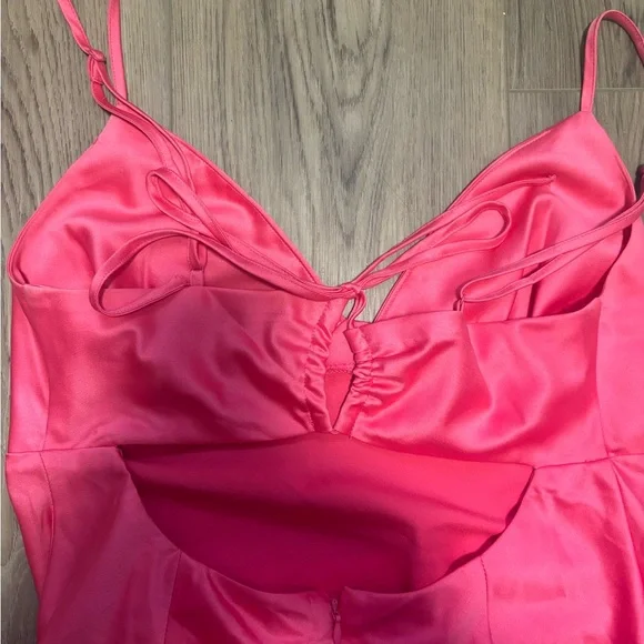 Pink Dynamite Satin Midi Dress - Picture 2 of 3